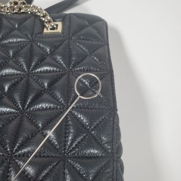 Kate Spade Women’s Quilted Shoulder Bag Black Leather Medium Sedgewick Place - Picture 10 of 16